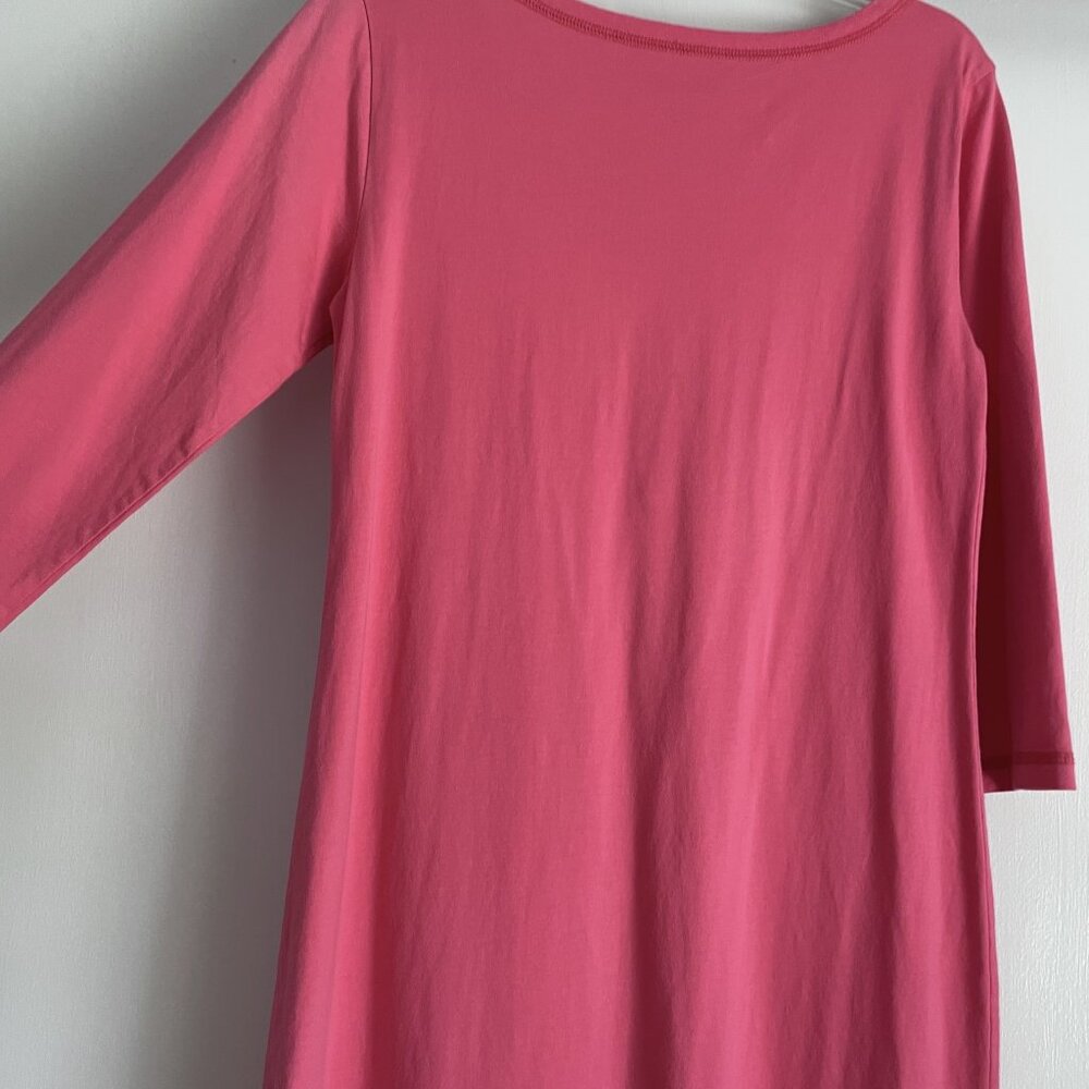 Lilly Pulitzer Palmetto Dress Size M Island Coral Pink Henley V Neck Shirtdress - Picture 7 of 15
